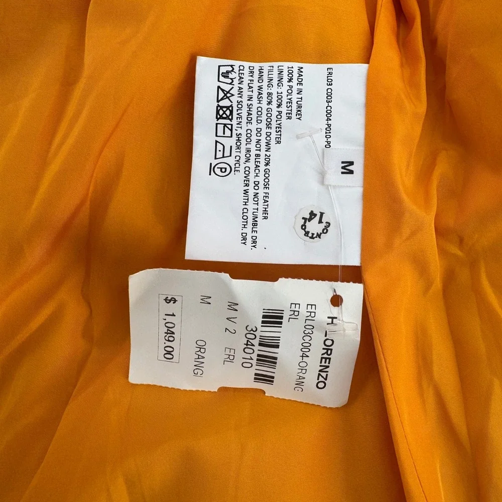 ERL Venice Beach Mens Wavy Puffer Vest Yellow Orange Down Filled ERL03C004 M